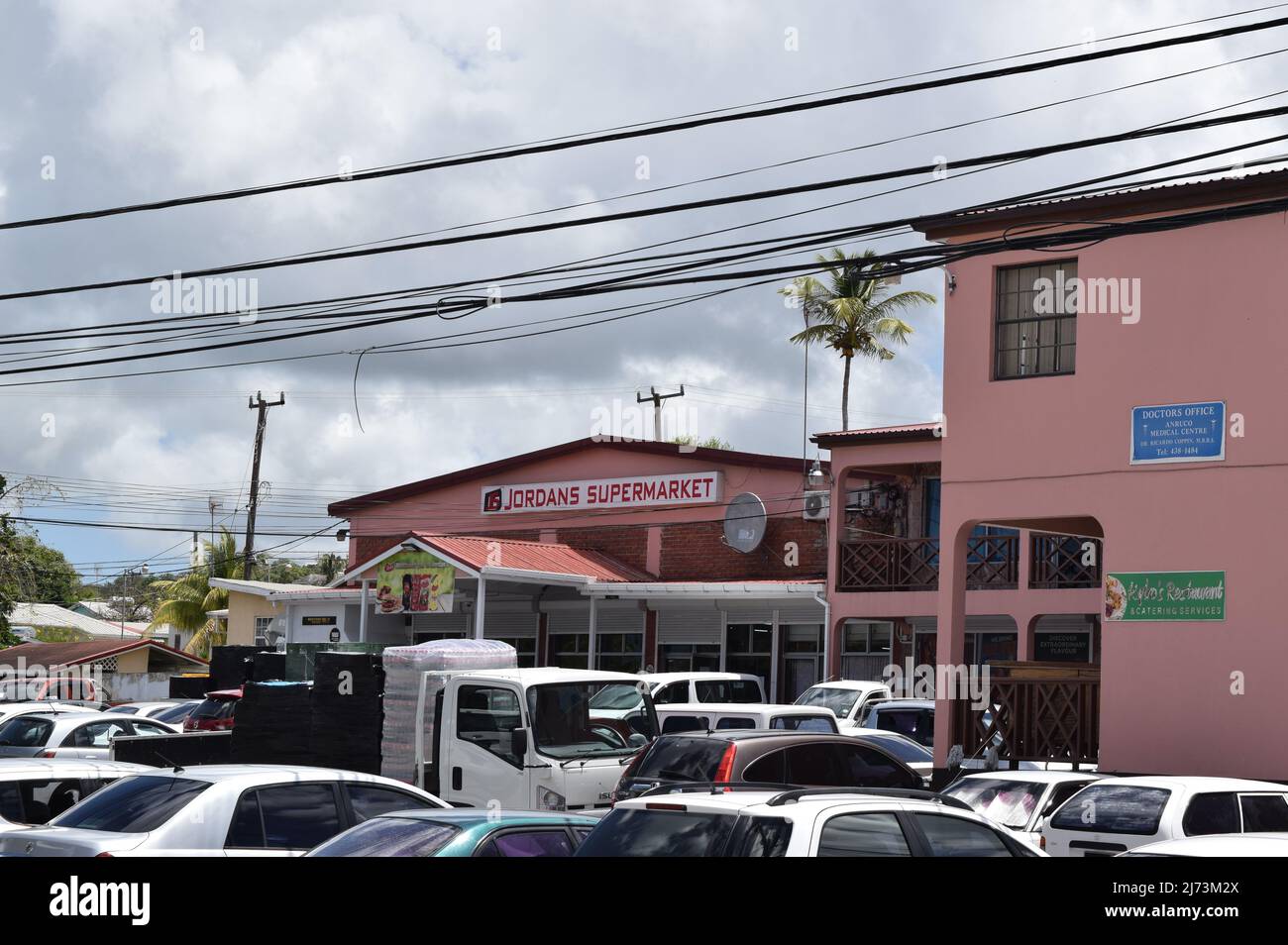 Barbados supermarket Jordans and a car park Stock Photo Alamy