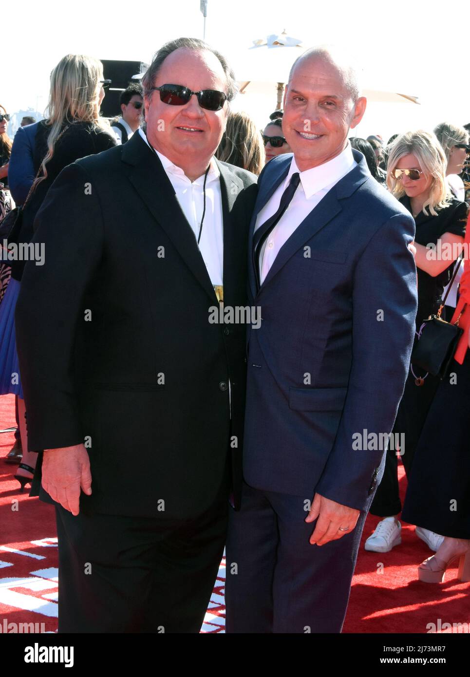 San Diego, California, USA 4th May 2022 President and CEO Paramount Global Bob Bakish and Presdient and CEO Paramount Pictures Brian Robbins attend The Global Premiere of Top Gun: Maverick at USS MIDWAY on May 4, 2022 in San Diego, California, USA. Photo by Barry King/Alamy Stock Photo Stock Photo