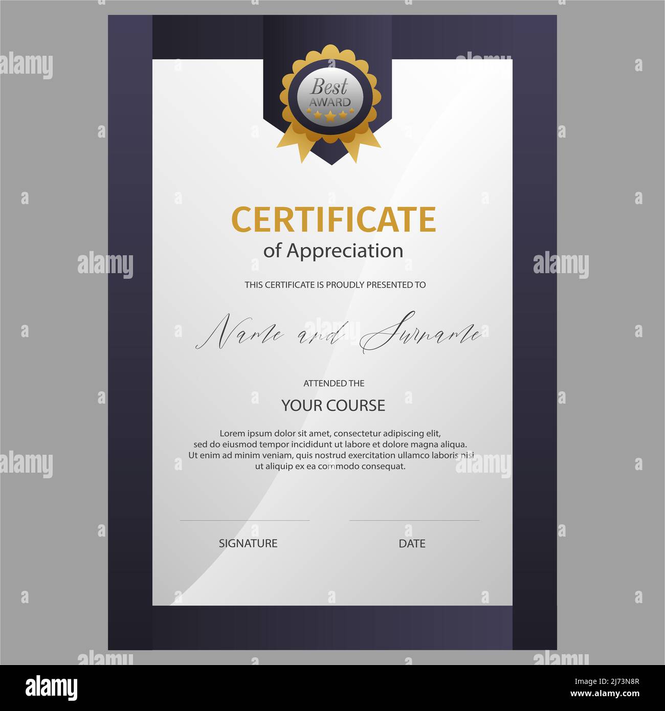 Certificate of Appreciation template vector illustration Stock Vector