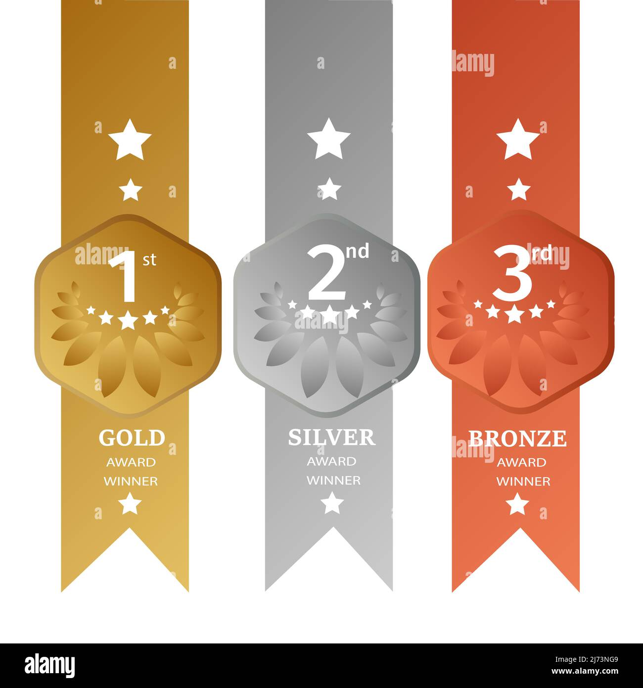 Gold, Silver and bronze medals vector illustration Stock Vector