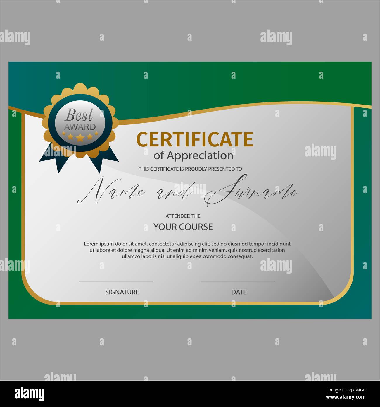 Certificate of Appreciation template vector illustration Stock Vector