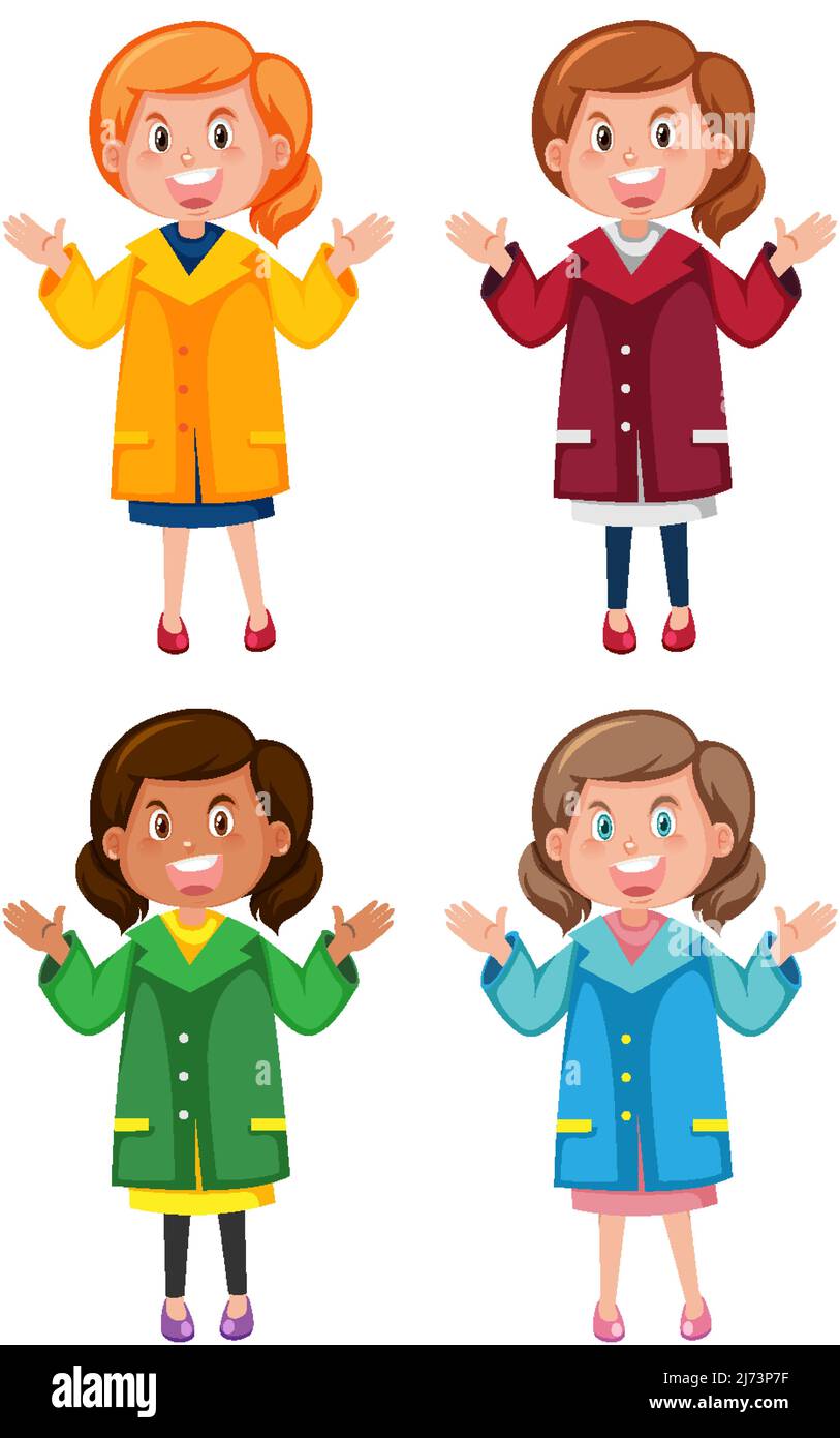 Cute simple cartoon character on white background illustration Stock ...