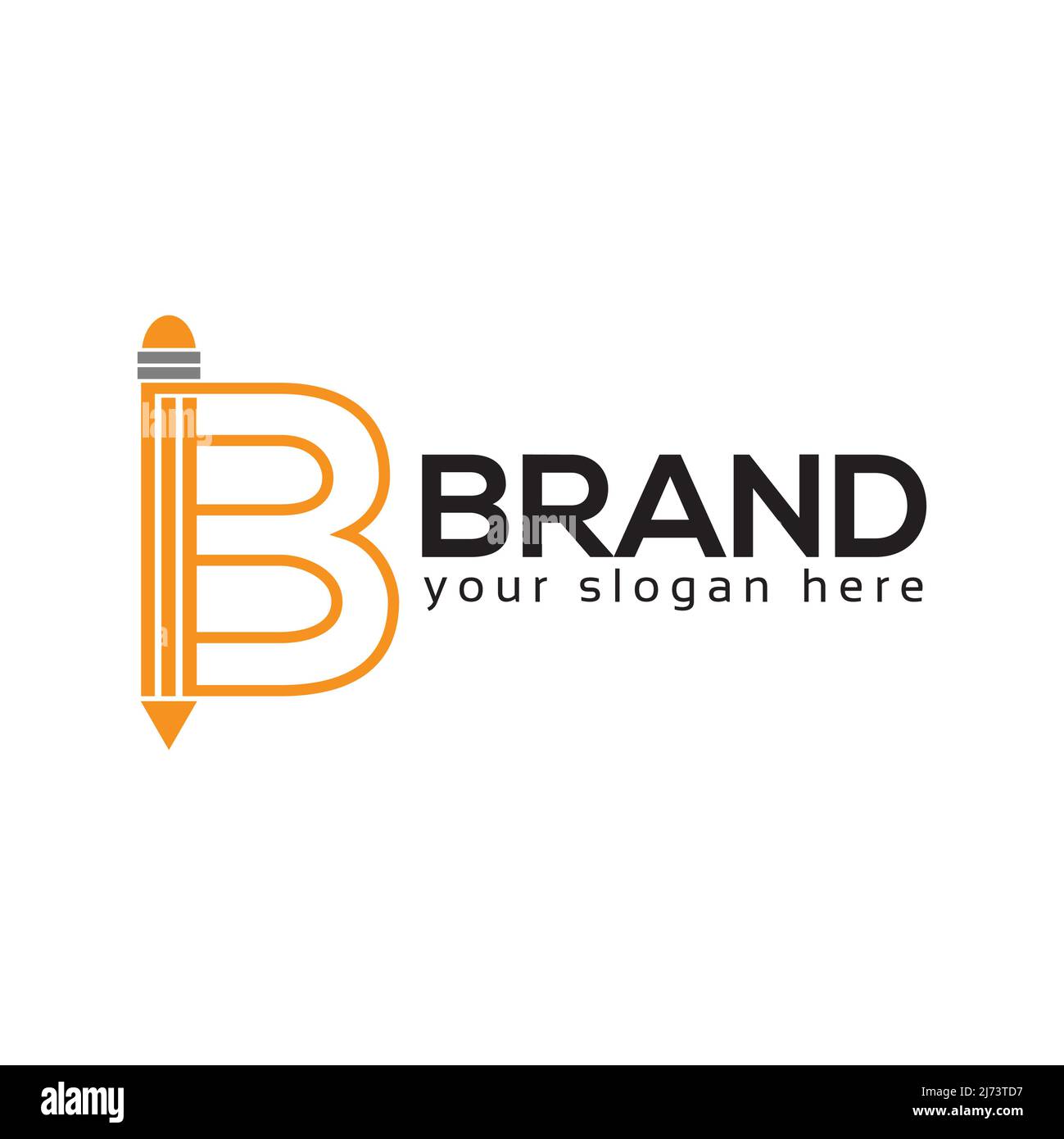 Letter B Pencil Logo vector. Flat design. Vector Illustration on white background Stock Vector
