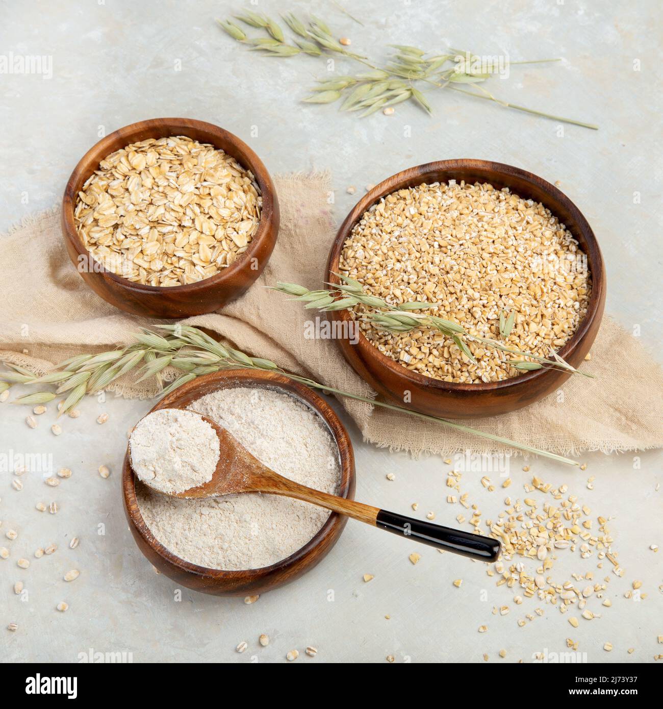 Top view dry oat bran hires stock photography and images Alamy