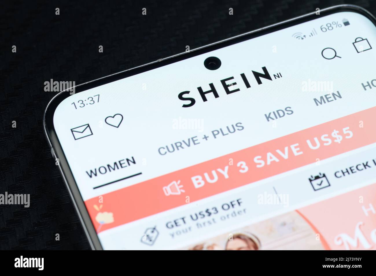 New york, USA - May 5, 2022: Buying on shein online shop app on smartphone  screen close up view Stock Photo - Alamy
