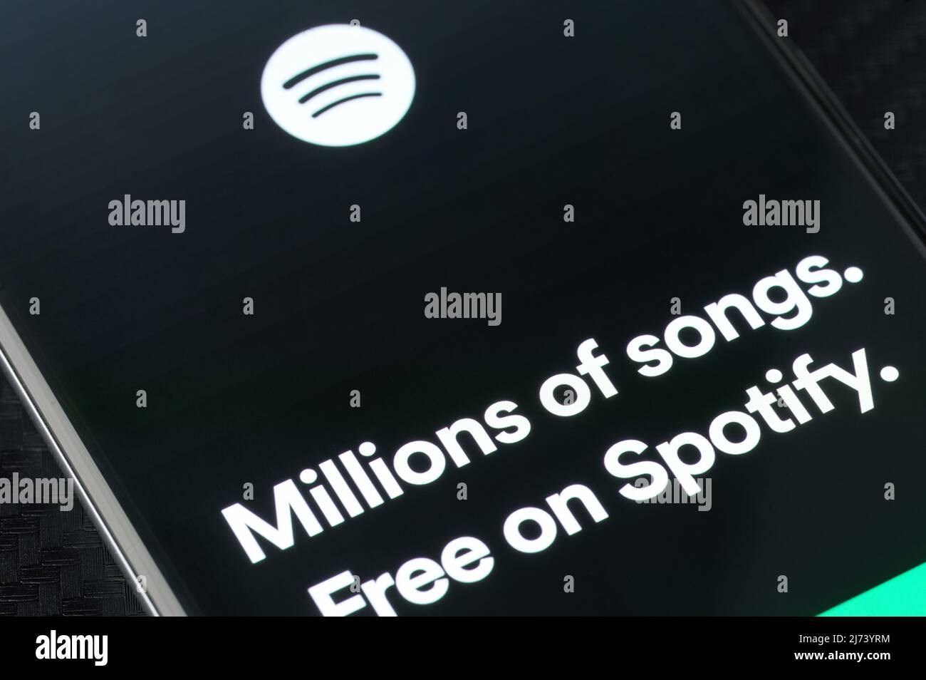 New york, USA - May 5, 2022: Spotify stream service main menuapp on