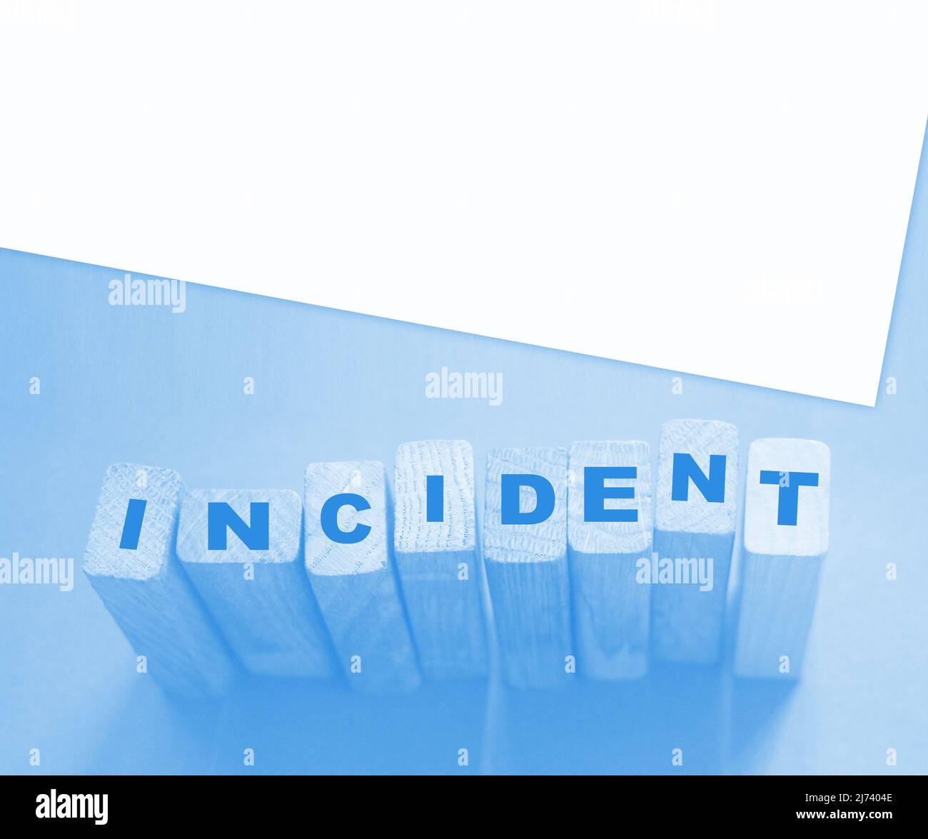 INCIDENT word made with wooden building block. Insurance concept Stock