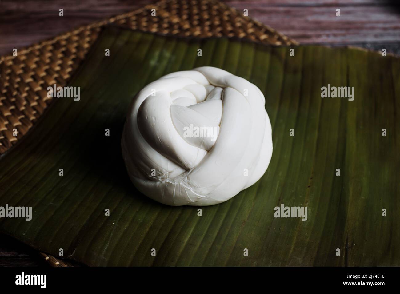 Mexican Oaxaca cheese with fresh ingredients in Mexico Latin America