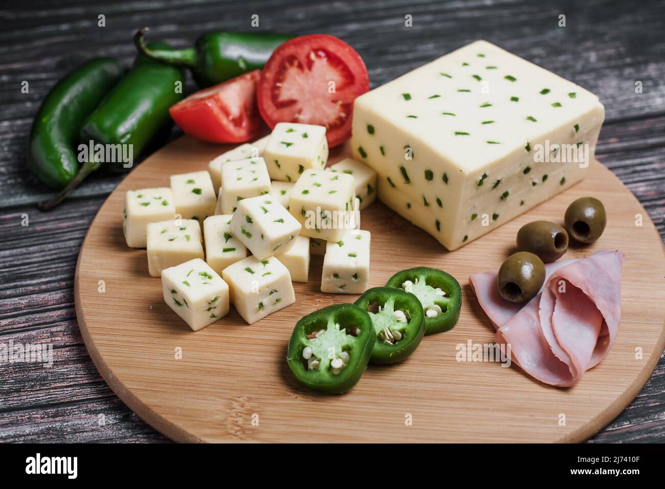 Mexican Chihuahua cheese with jalapeño or mennonite spicy cheese from