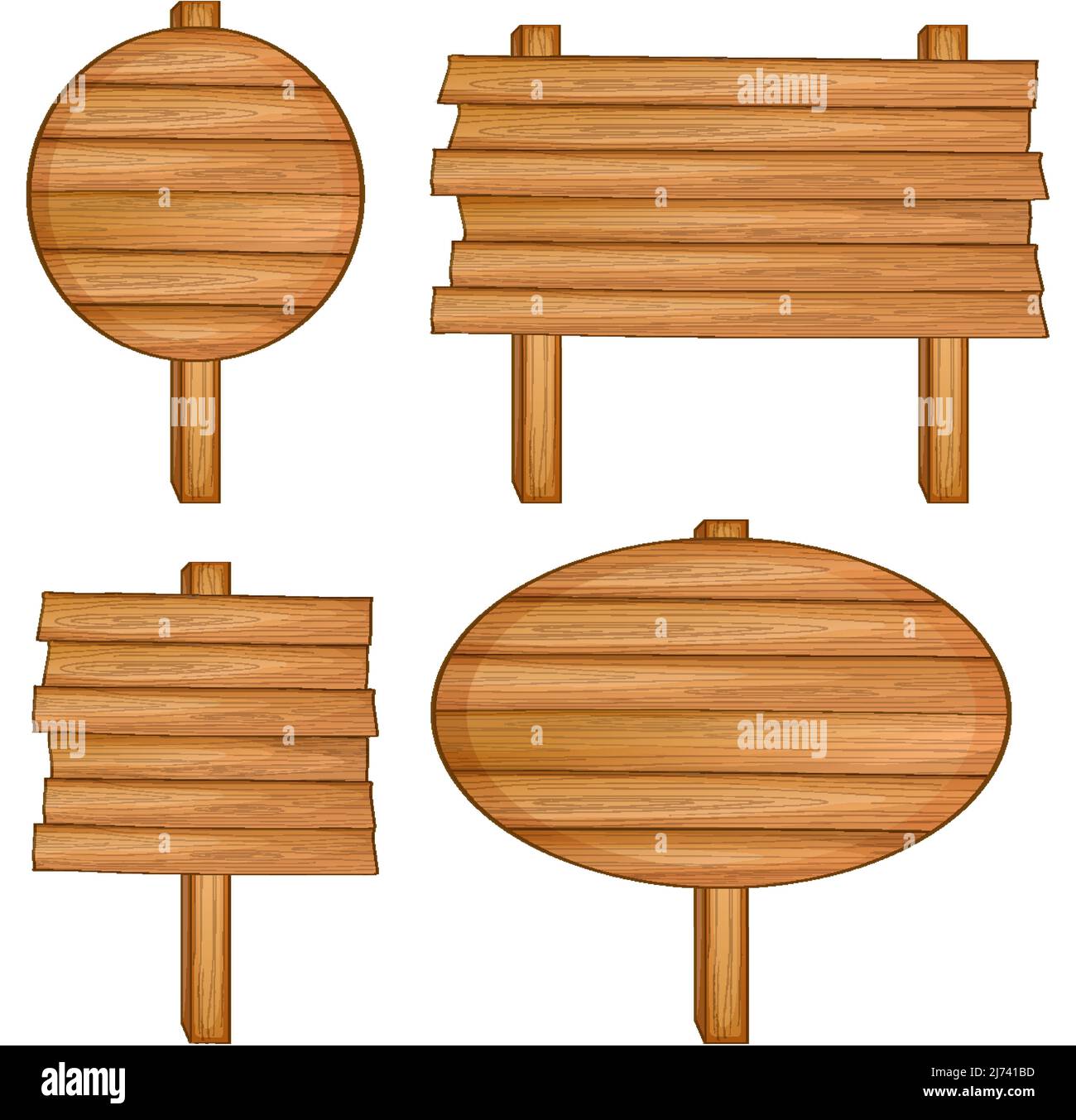 Set of wooden sign banner illustration Stock Vector Image & Art - Alamy