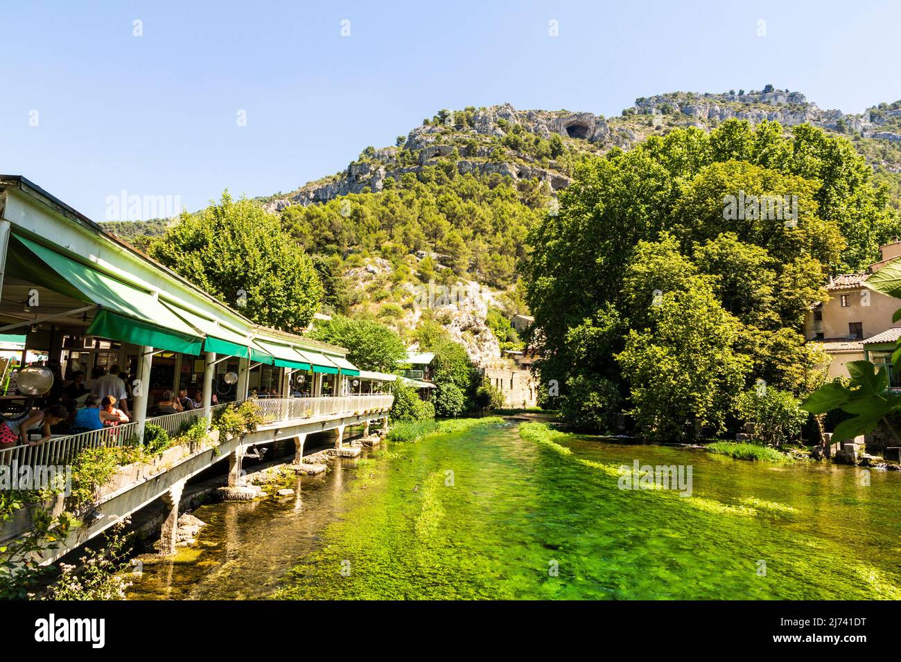 Fontaine de Vaucluse, one of France’s natural wonders in Provence, France. Stock Photo