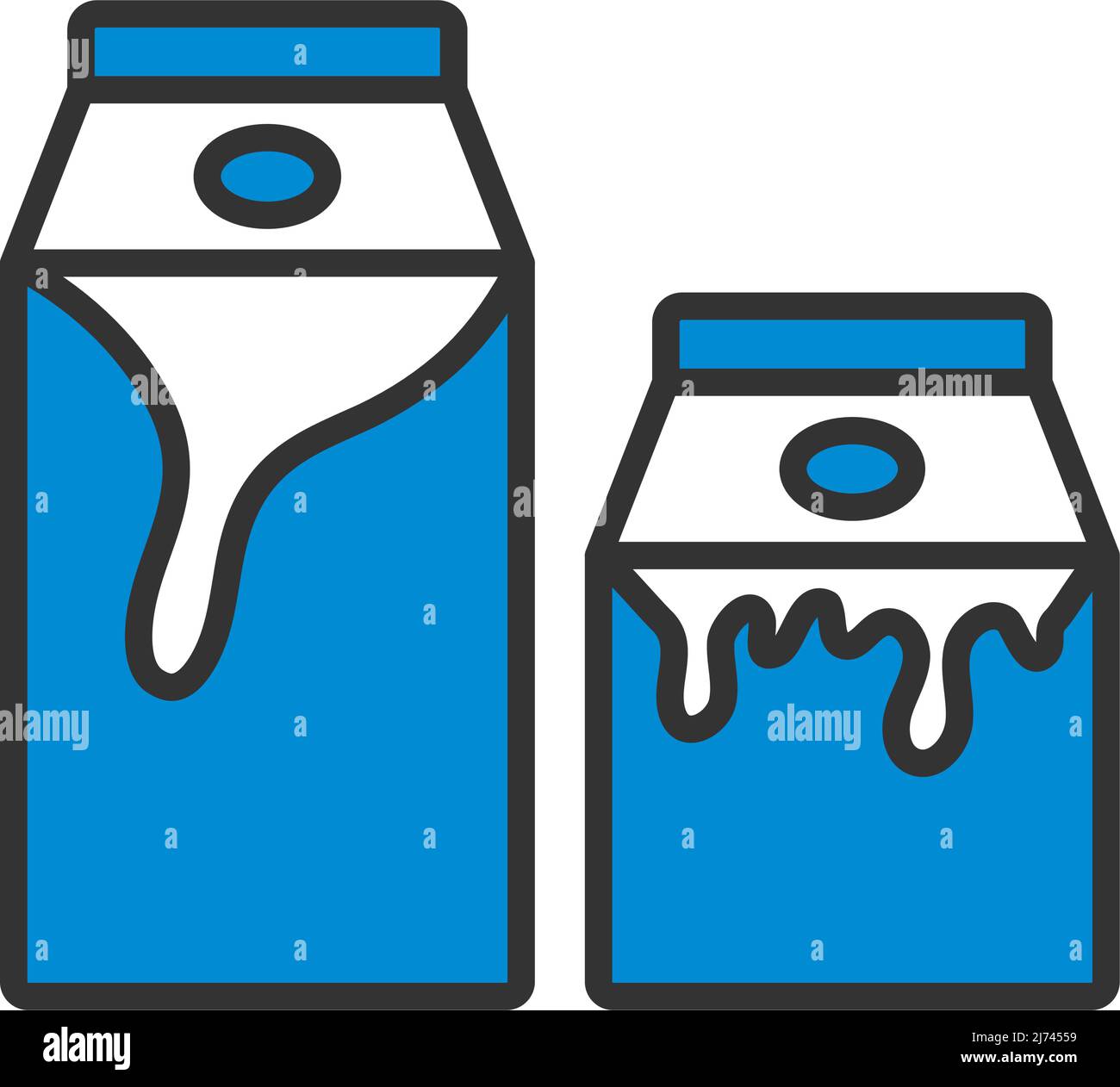 Milk And Cream Container Icon. Editable Bold Outline With Color Fill ...