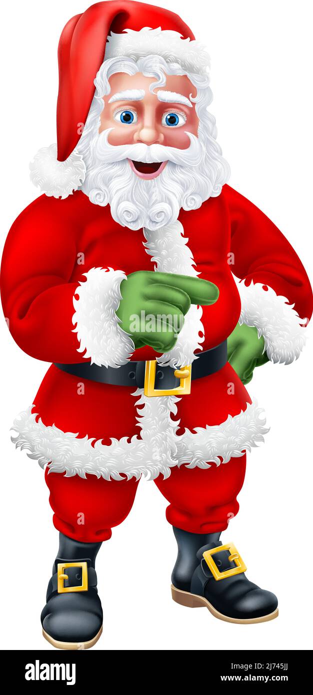 Santa Claus Father Christmas Cartoon Pointing Stock Vector Image & Art -  Alamy