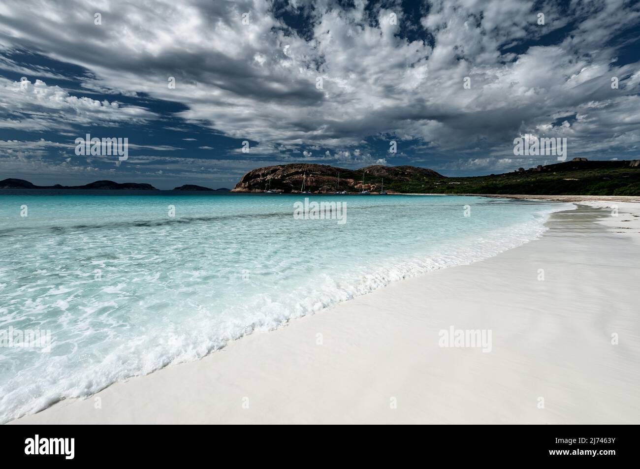 Beautiful blue in the outstanding Lucky Bay, part of Cape Le Grand National Park. Stock Photo