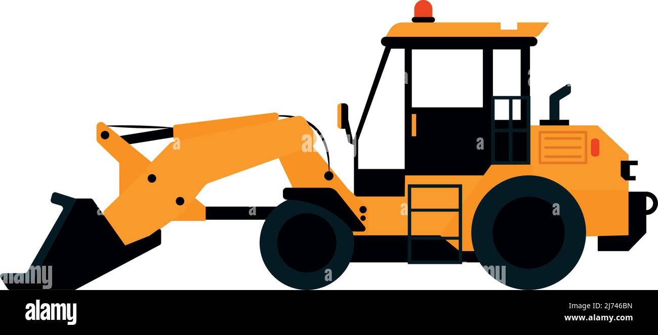 Vector Back Hoe Backhoe loader Stock Vector Images - Alamy