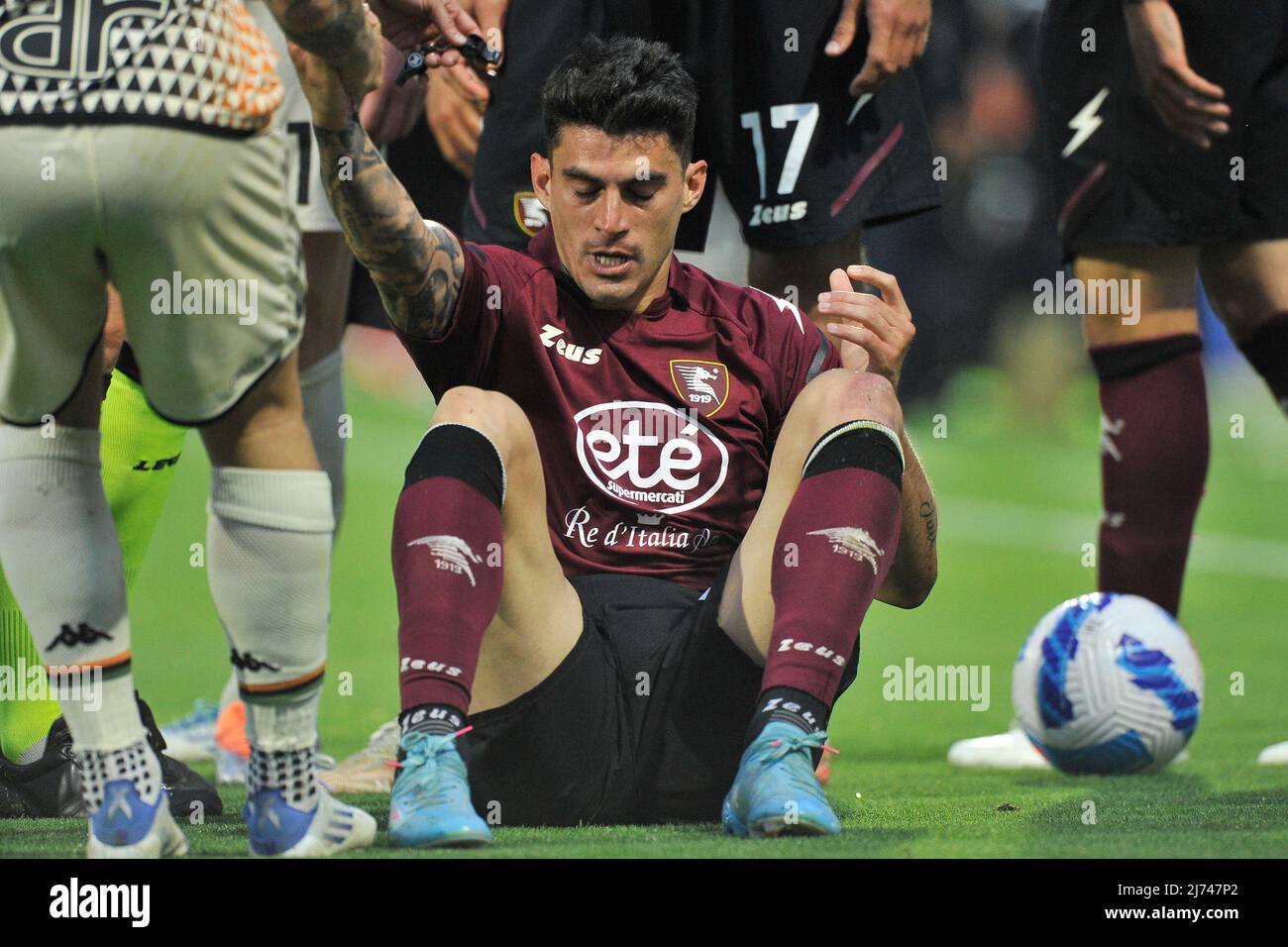 Diego Perotti player of Salernitana, during the match of the Italian Serie A league between Salernitana vs Venezia final result, Salernitana 2, Venezi Stock Photo