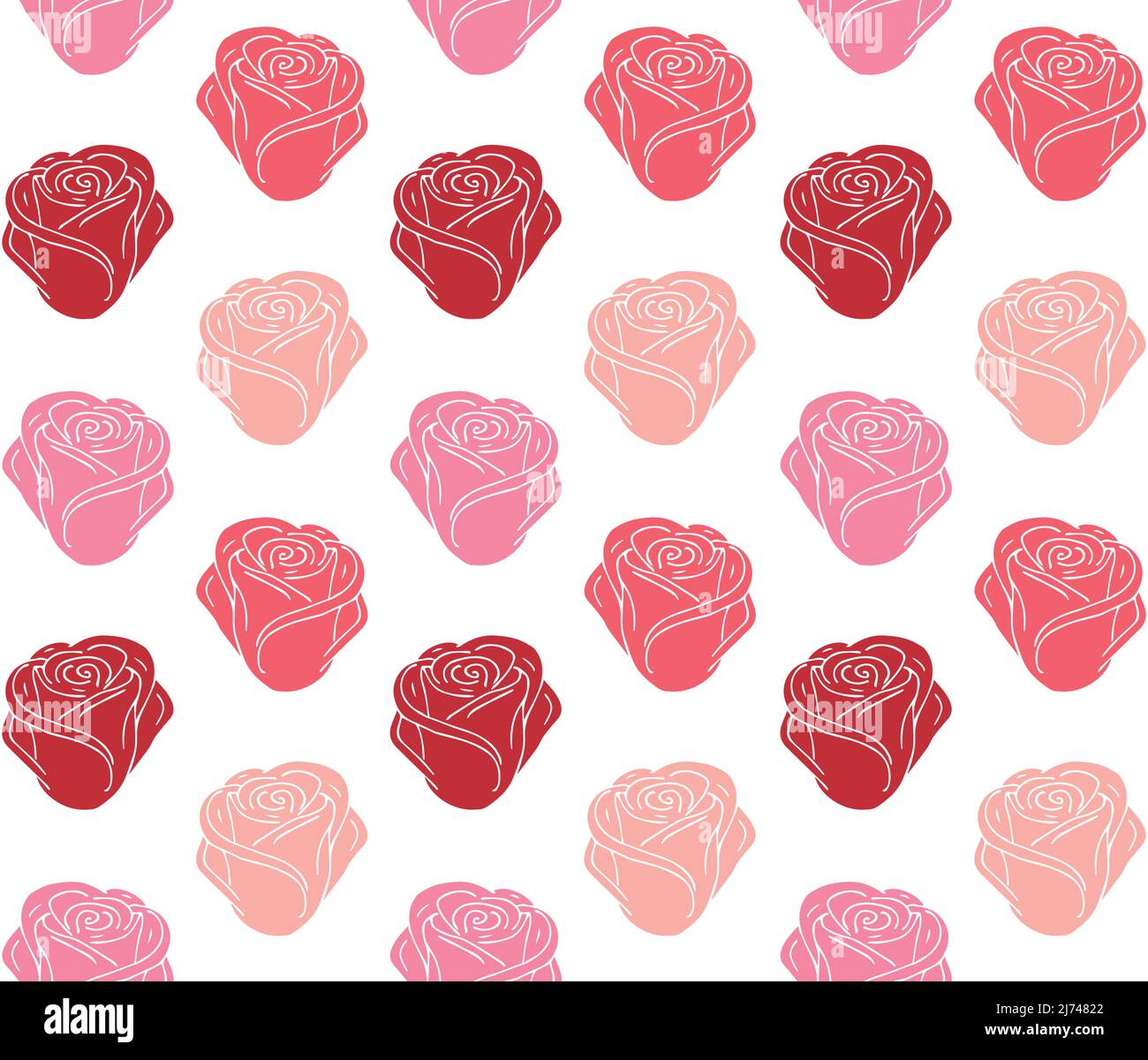 Vector seamless pattern of different hand drawn doodle sketch rose ...
