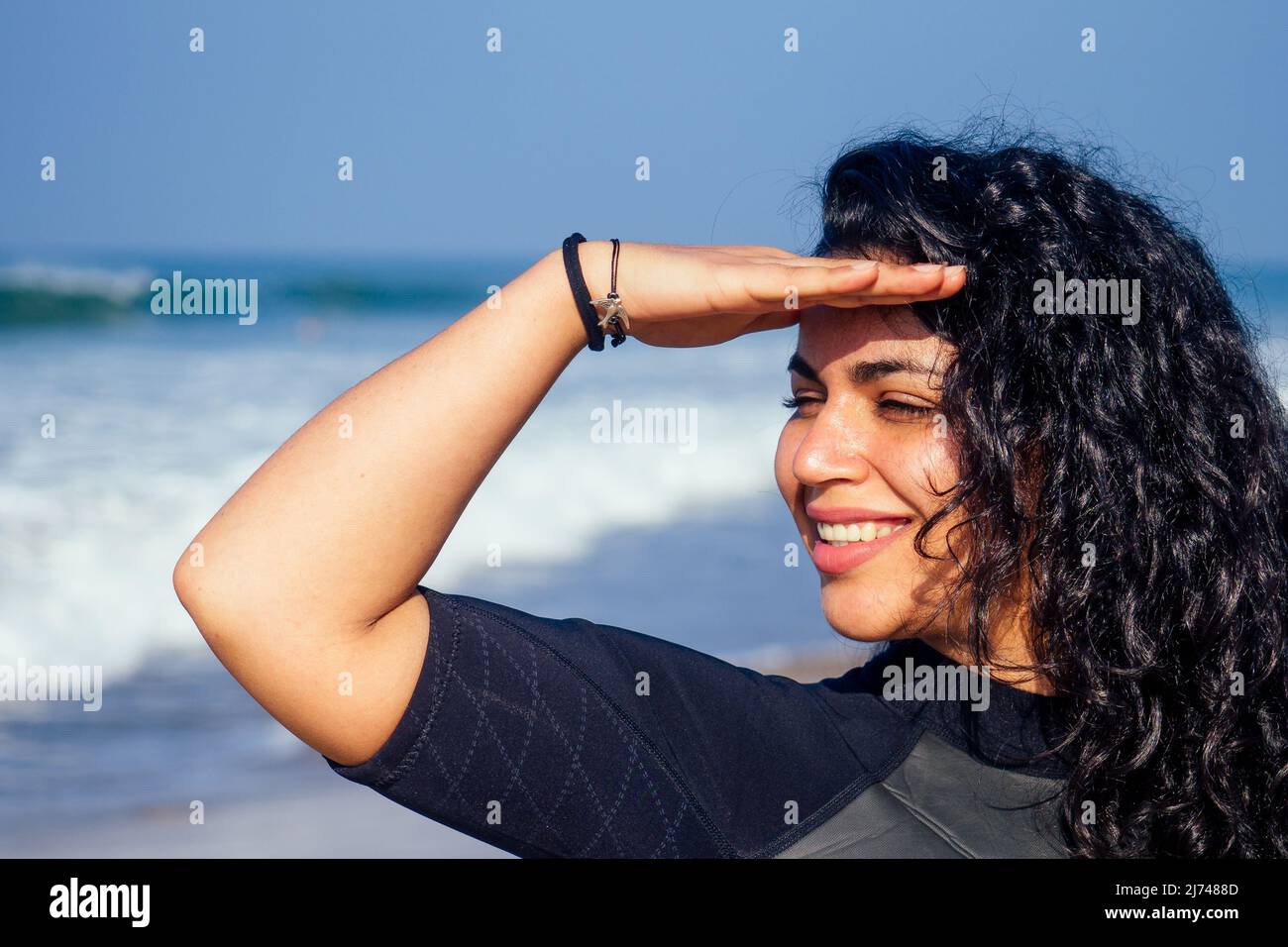 Girl hand forehead shield hi-res stock photography and images - Alamy