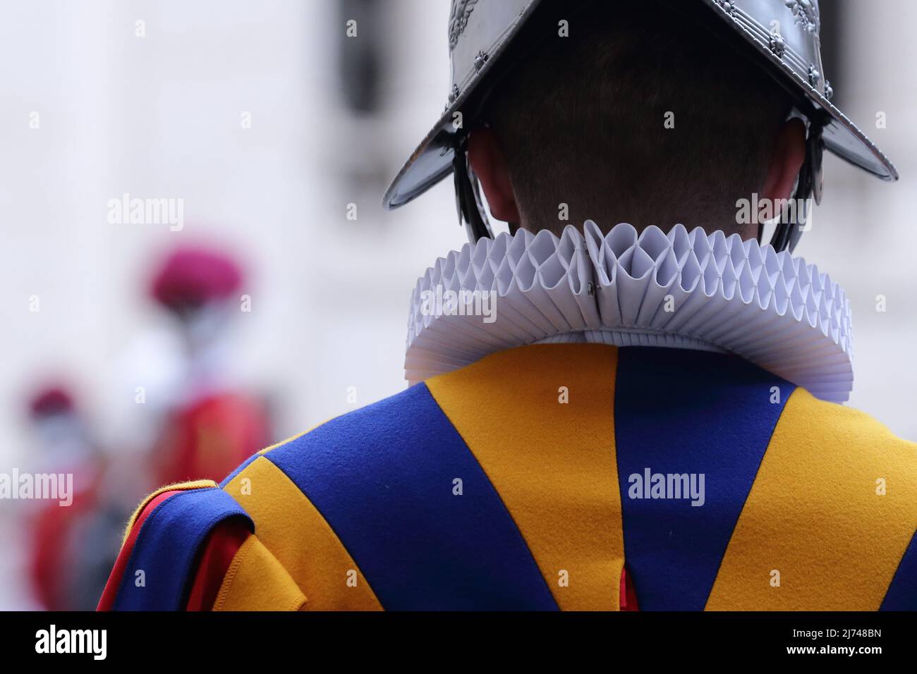 May 5, 2022  - Ceremony of the Pontifical Swiss Guard in memory of the 147 killed during the sack of Rome (May 6th 1527) in defense of the reigning Pope Clement VII at the Vatican. Â©EvandroInetti via ZUMA Wire (Credit Image: © Evandro Inetti/ZUMA Press Wire) Stock Photo