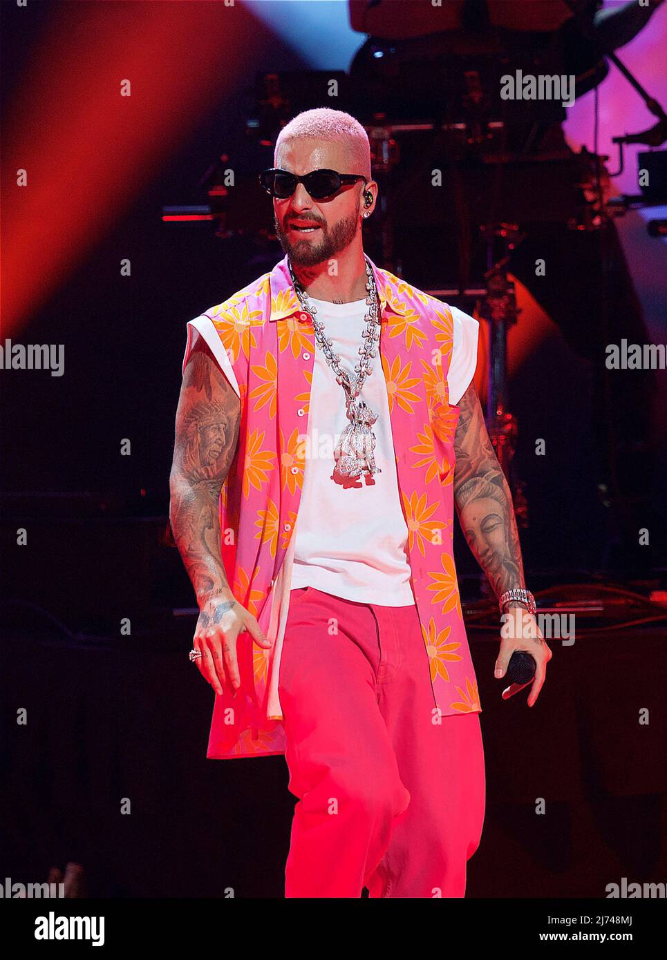 HOLLYWOOD, FL MAY 5 Maluma performs during the Formula 1 Miami Grand