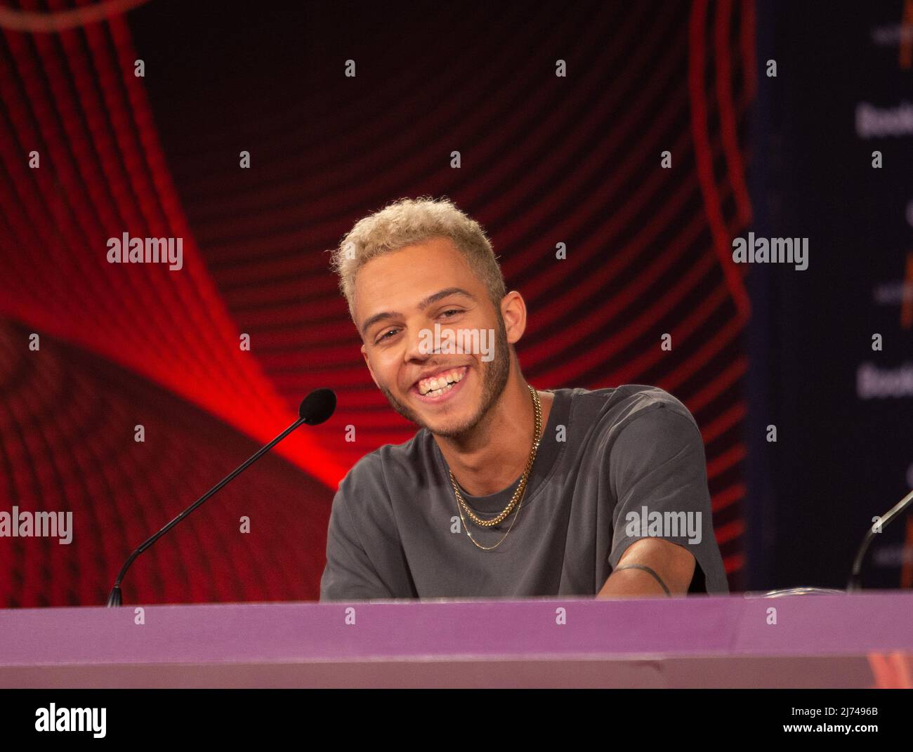 Malik Harris (Rockstar) Germany during the Eurovision Song Contest 2022 ...