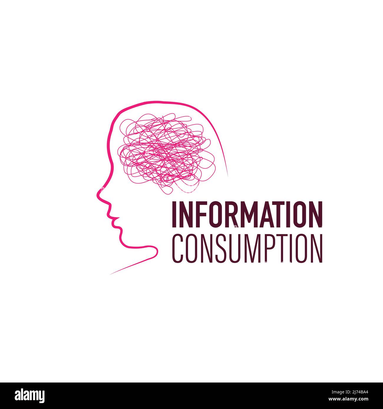 Mental information woman silhouette Stock Vector