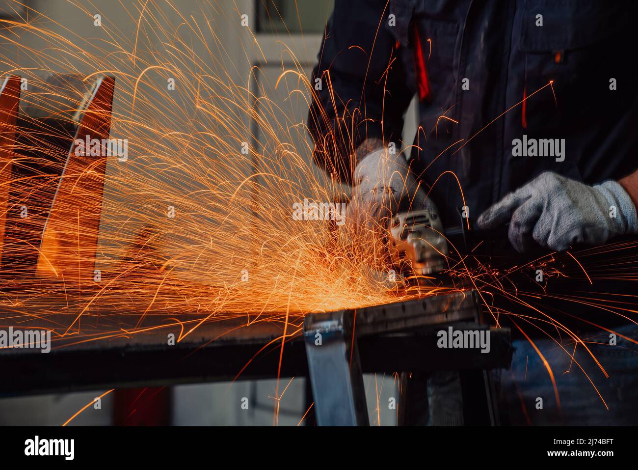 Heavy Industry Engineering Factory Interior with Industrial Worker