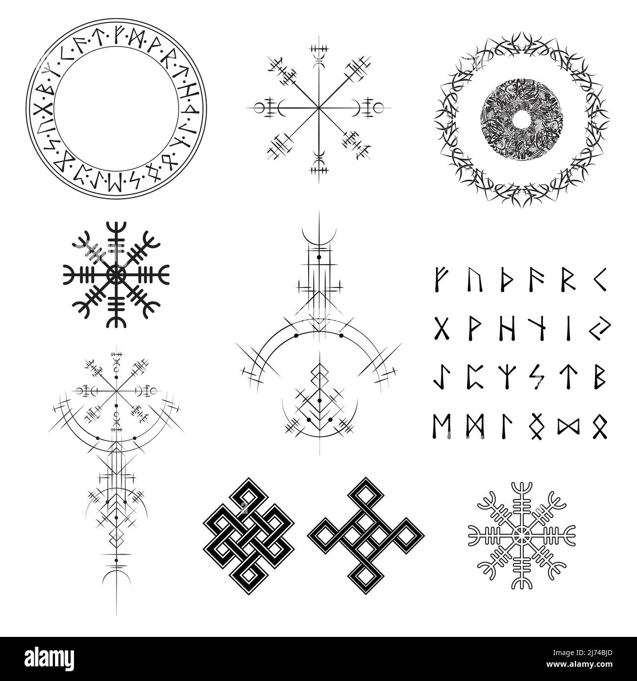 Scandinavian viking symbols set Stock Vector Image & Art - Alamy