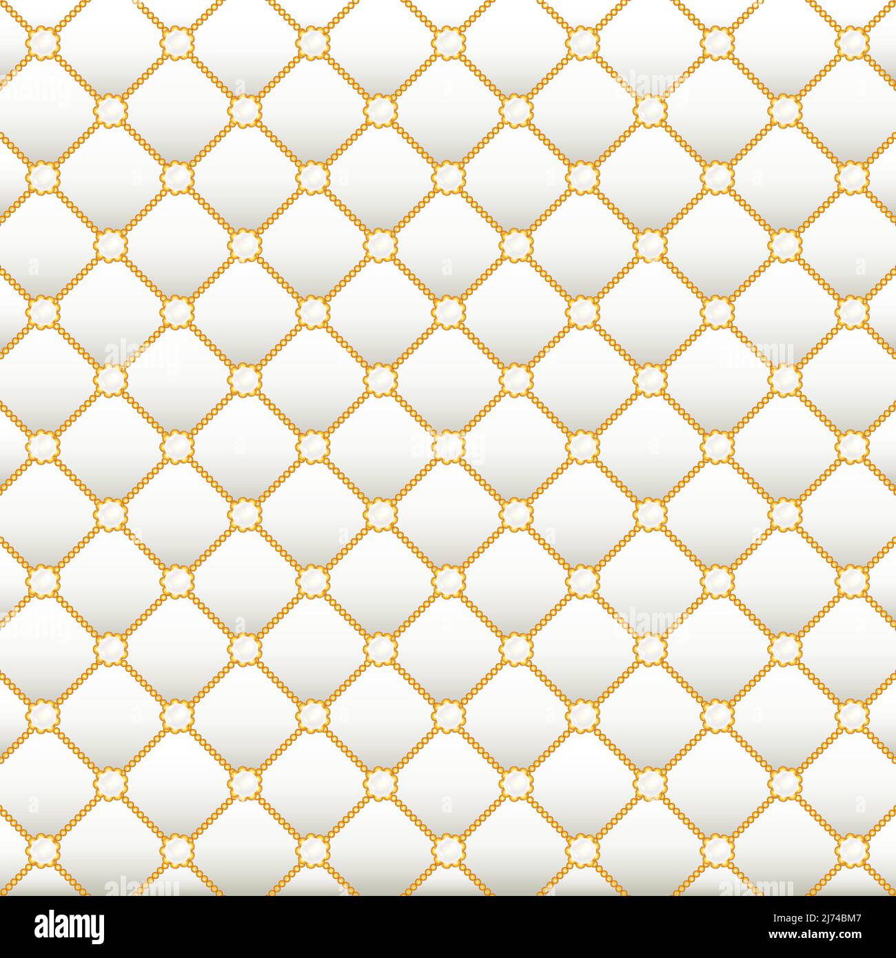 Pearls square luxury golden background Stock Vector