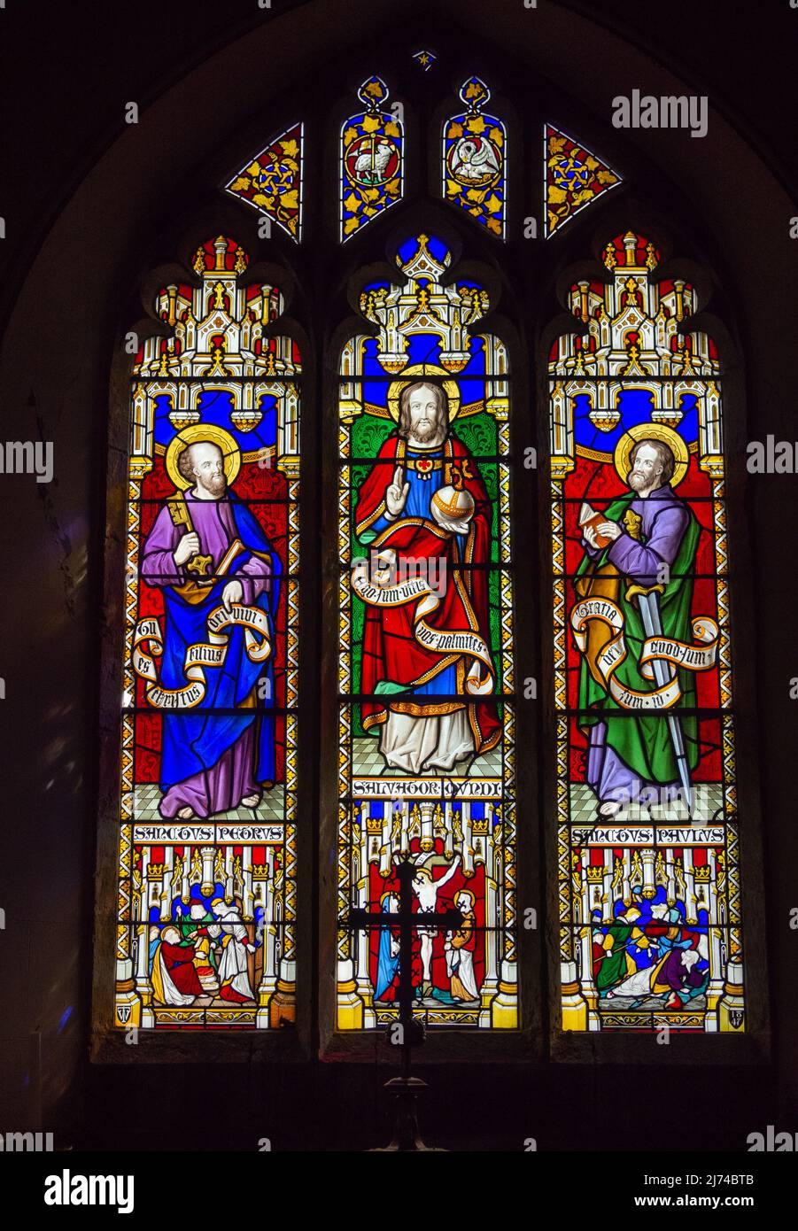Stained glass window from 1847 by Willement, All Saints church in the