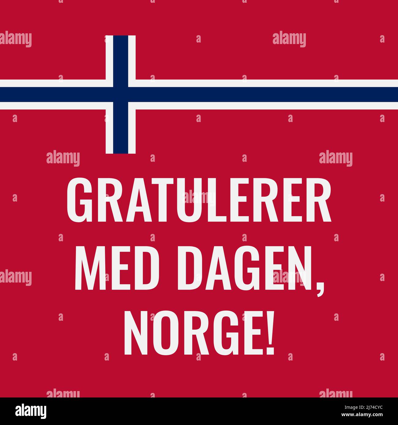Norway Constitution Day Banner. Happy Birthday Norway inscription in