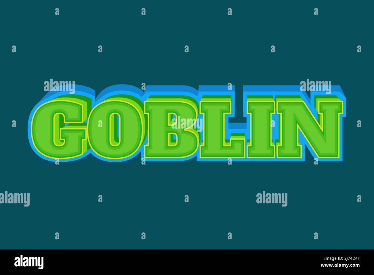 Editable text effects Goblin , words and font can be changed Stock Vector