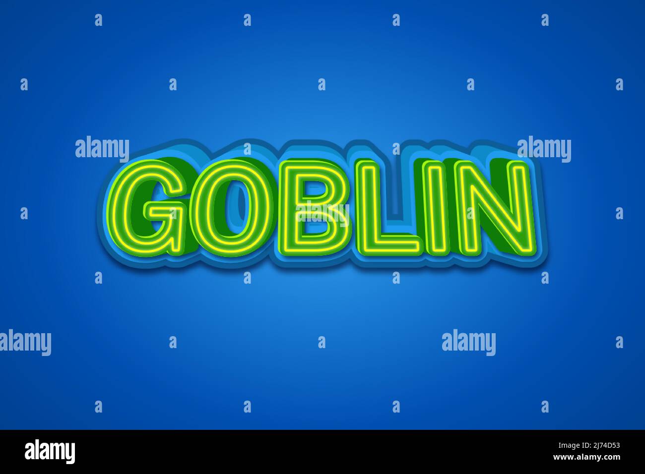 Editable text effects Goblin , words and font can be changed Stock Vector