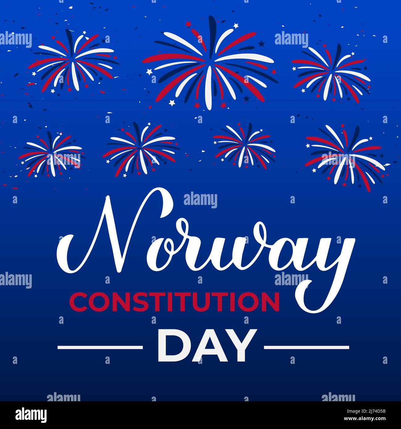 Norway Constitution Day celebration poster. Norwegian National holiday