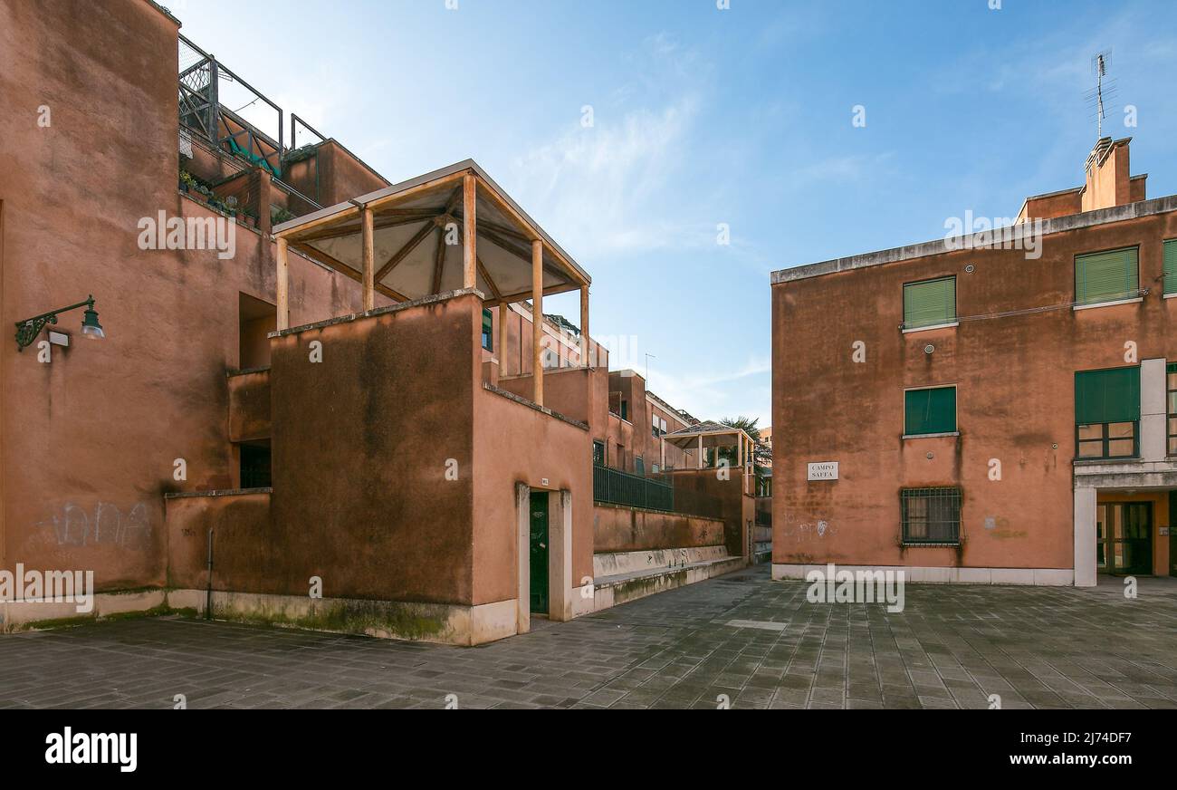 Italien Venedig Cannaregio-Häuser 9348 postmoderne Wohnsiedlung 1981 ...