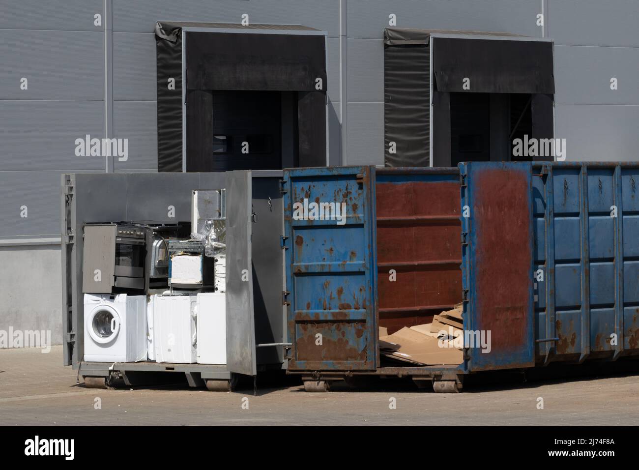 Collected and awaiting disposal of electronic waste, refrigerators