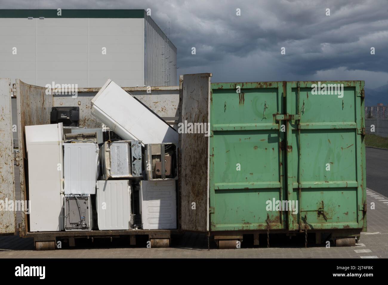 Electronic devices dumpsite. Discarded household appliances in the ...