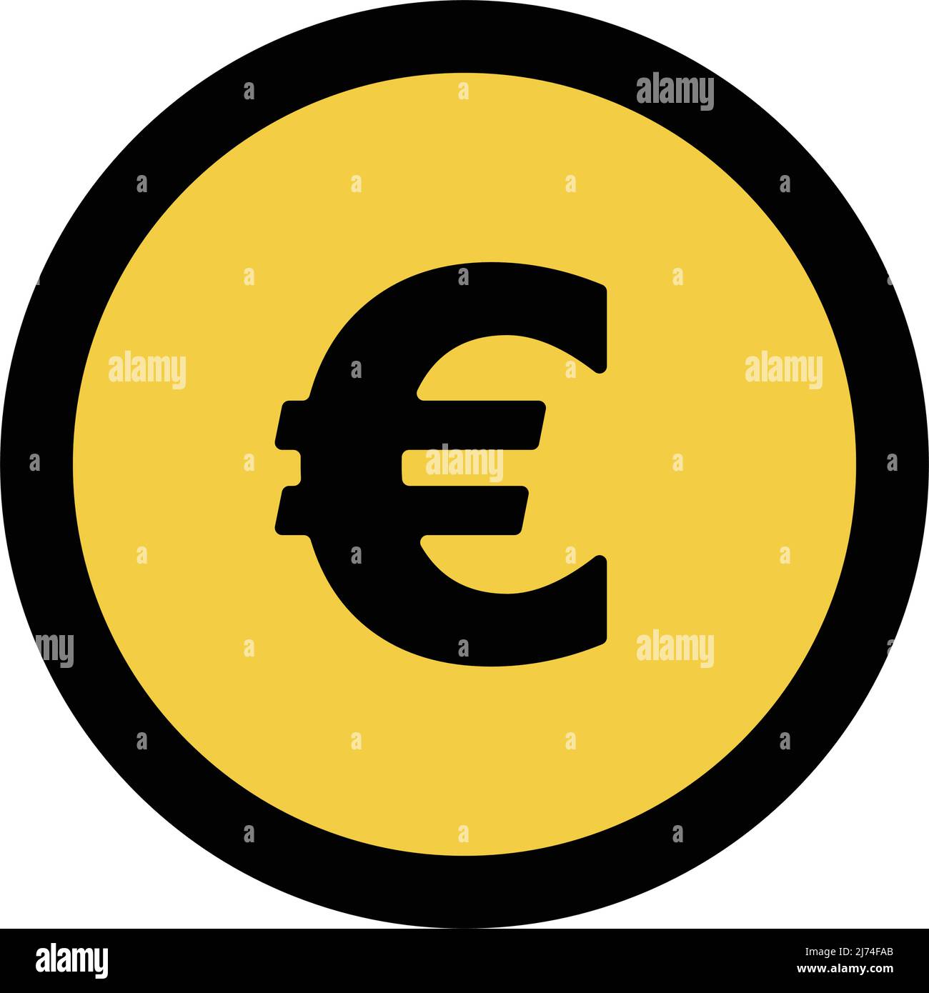 Euro coin icon. currency of the EC. Editable vector. Stock Vector