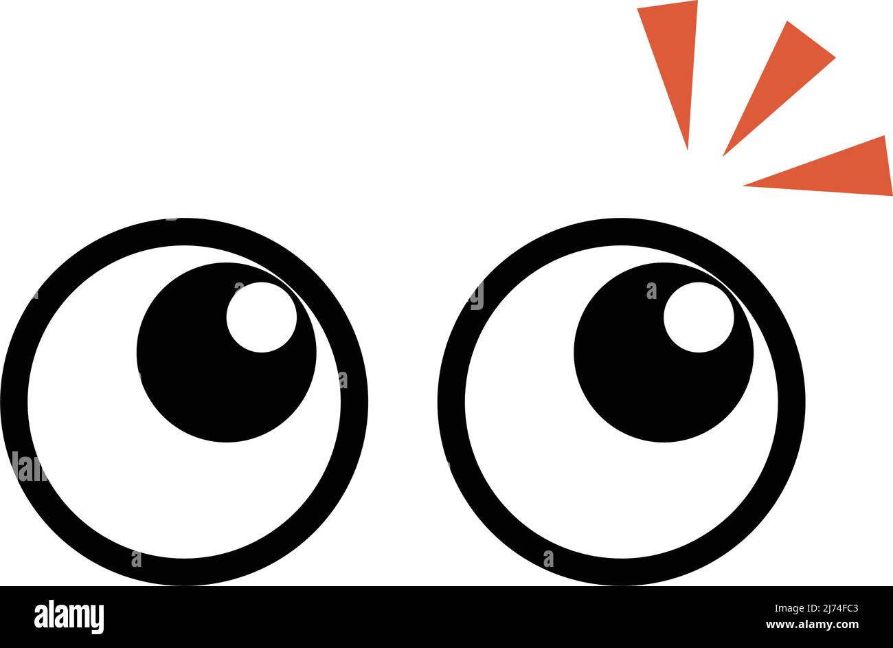 Eyes of awareness and surprise. Editable vector. Stock Vector