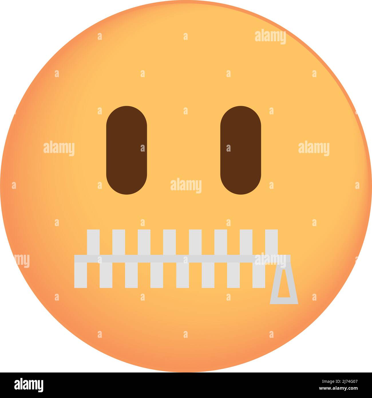 zipper mouth emoji Stock Vector