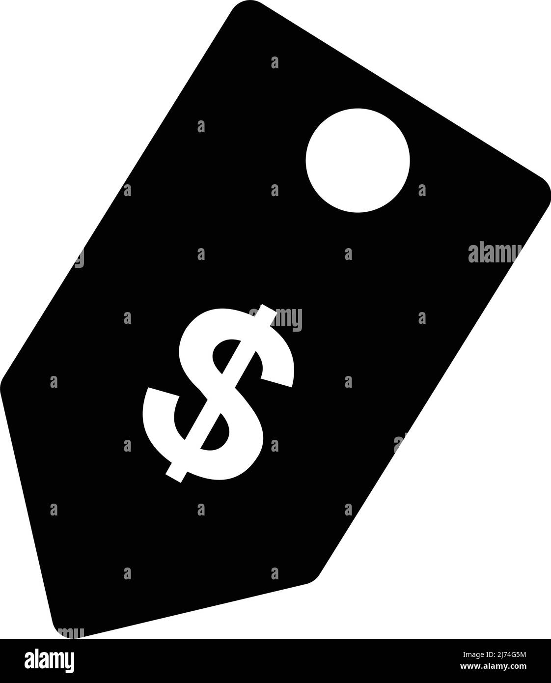 Tag icon with dollar written on it. Editable vector. Stock Vector