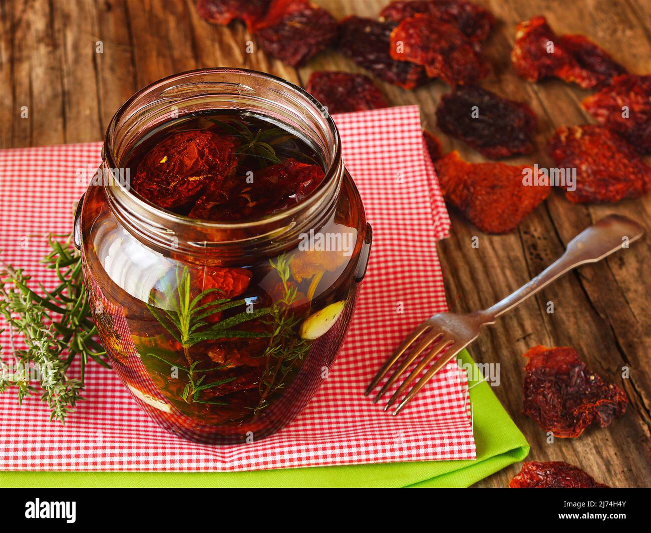 homemade sun dried tomatoes in olive oil Stock Photo Alamy