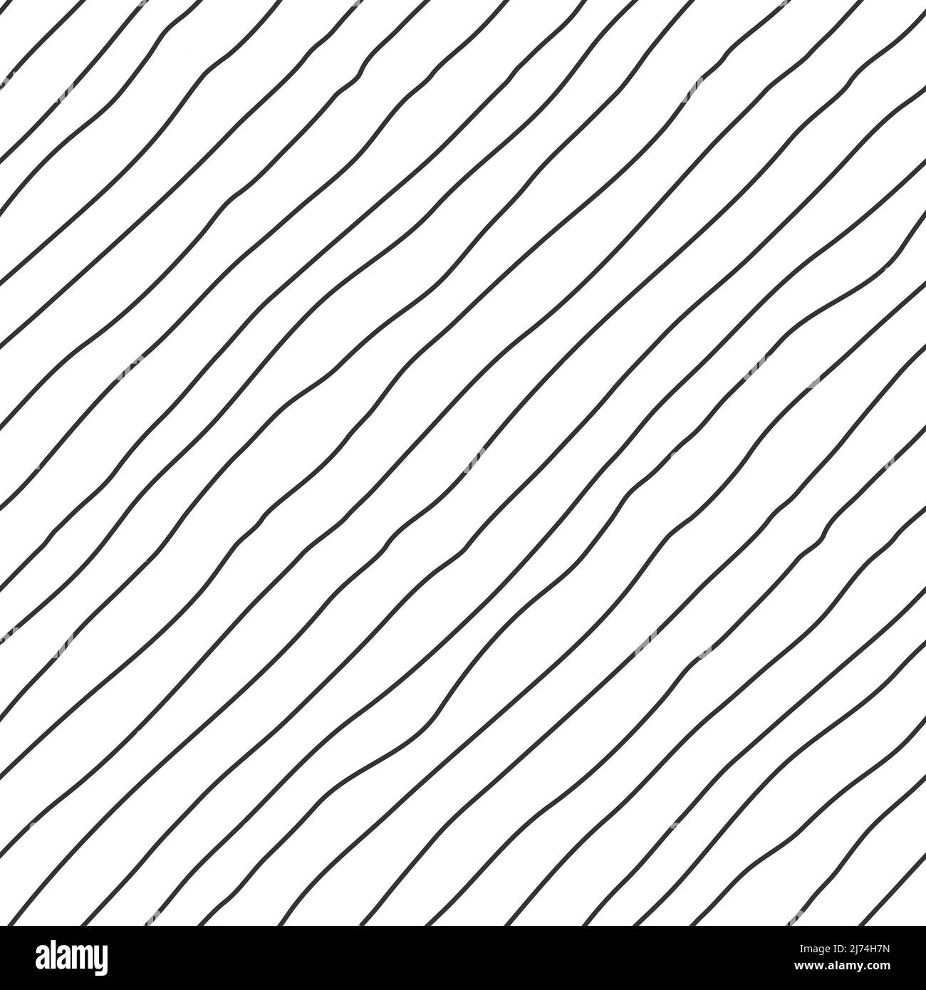 Seamless pattern with a hand-drawn texture. Diagonal uneven free hand lines. Monochrome backdrop with simple hand-drawn lines. Black and white vector Stock Vector