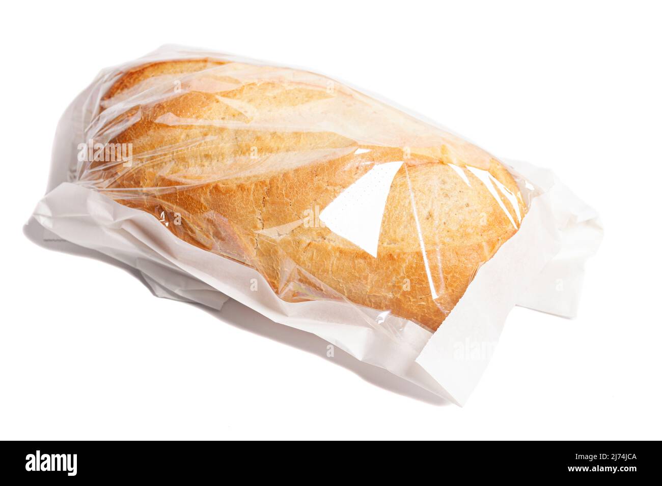 White bread in a paper bag isolated on white background Stock Photo - Alamy