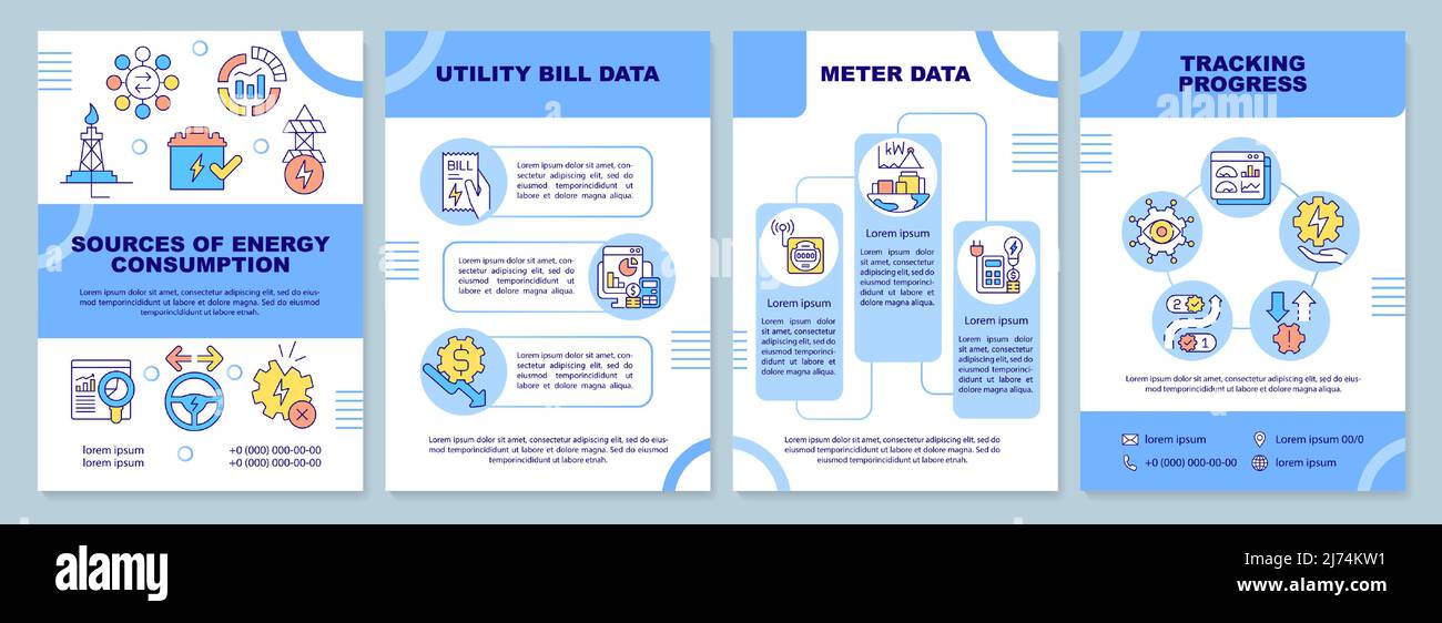 Energy management blue brochure template Stock Vector Image & Art - Alamy
