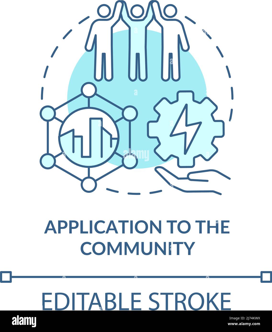 Application to community turquoise concept icon Stock Vector