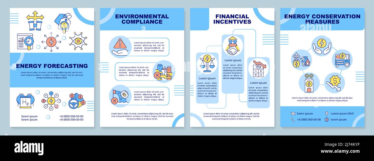 Strategic energy planning blue brochure template Stock Vector Image ...