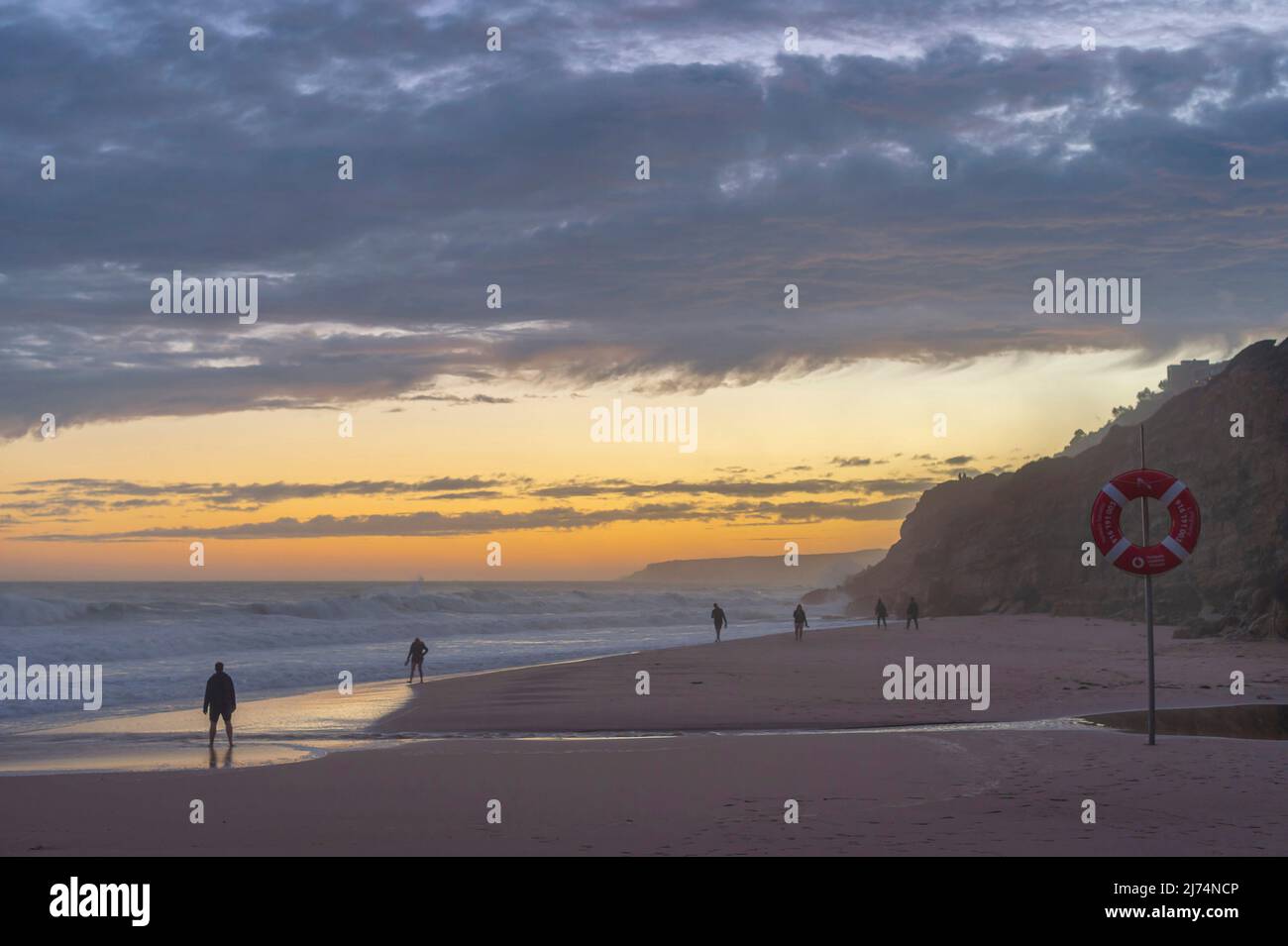 Sunset at the western Algarve in Sagres, Portugal, Algarve, Sagres Stock Photo