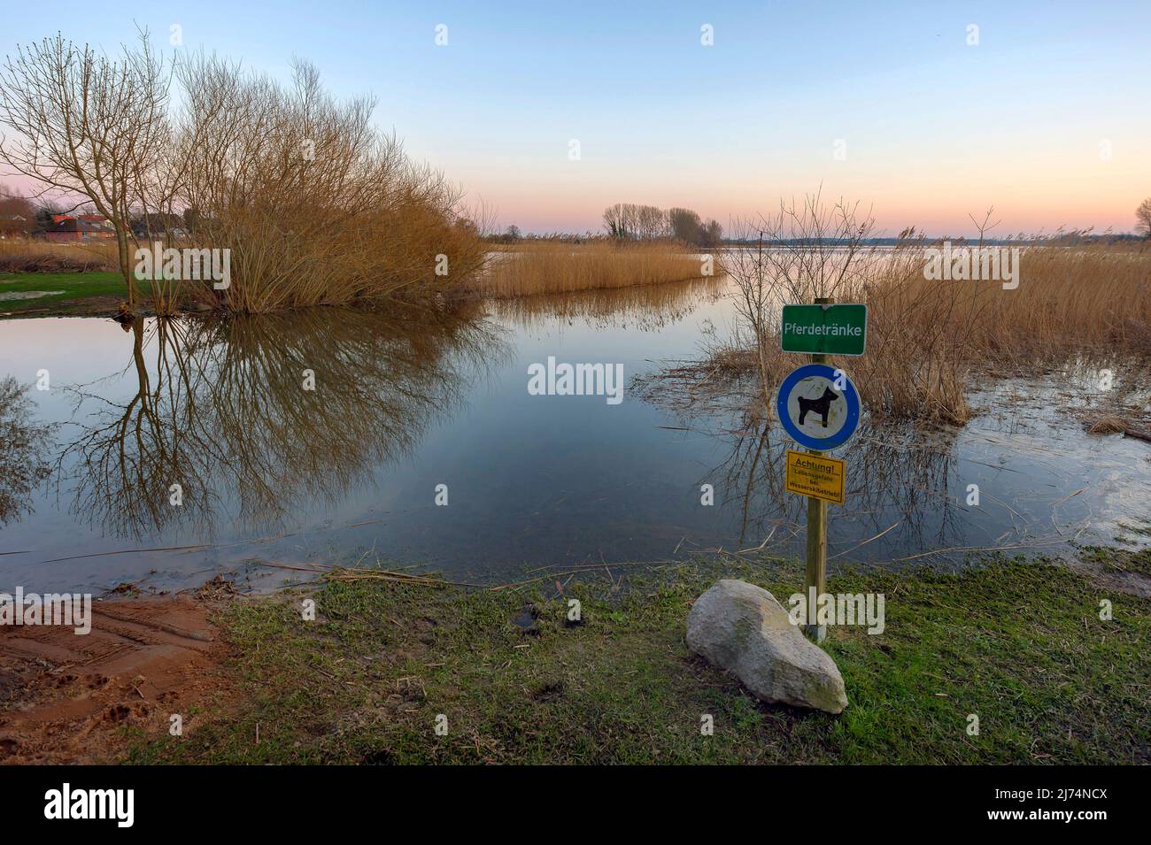 Passader See in the evening, Germany, Schleswig-Holstein Stock Photo