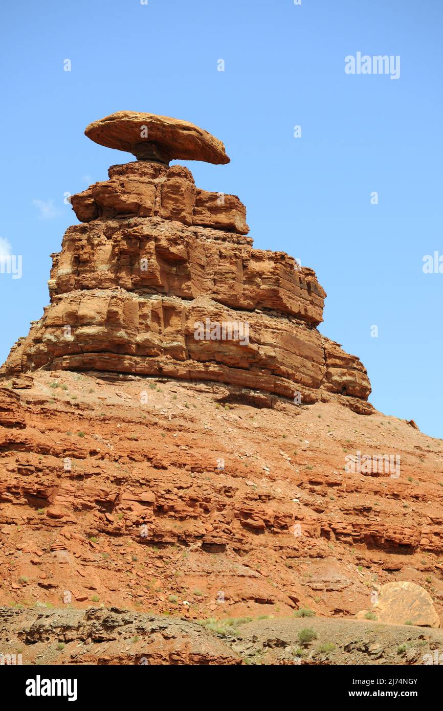 Mexican Hat Rock, USA, Utah Stock Photo